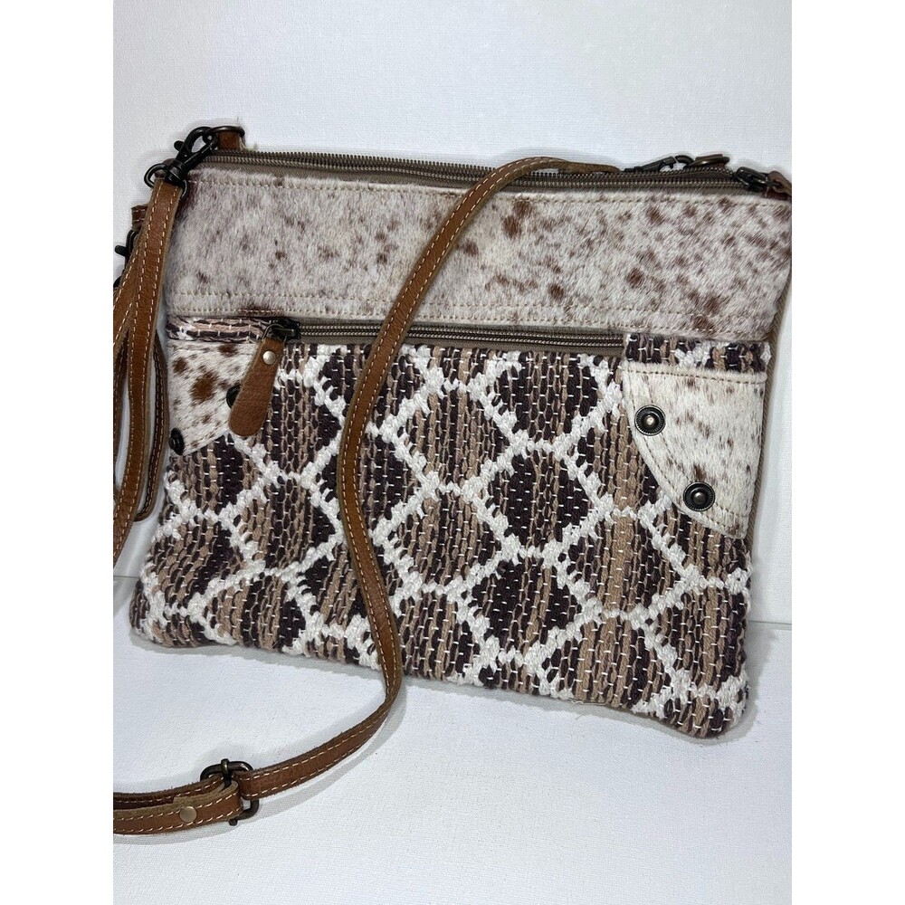 Myra Bag genuine calf hair and Cowhide Crossbody Purse – Boho Western Style